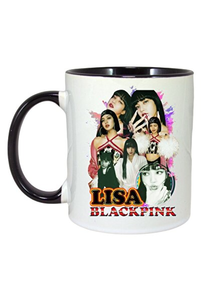 INOVATIX Cana Alba Personalizata, Formatia/trupa Lisa 7, Maner Si Interior Negru, ®. 330ml