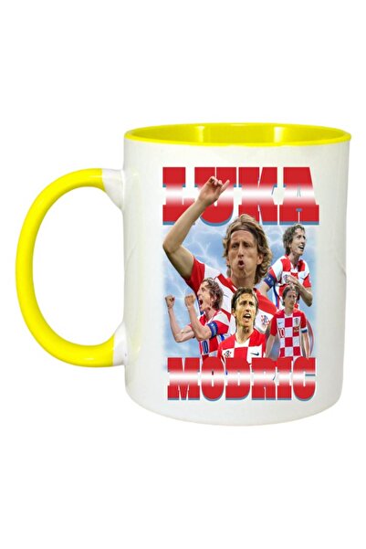 INOVATIX Cana Alba Personalizata, Luka Modric Best, Maner Si Interior Galben, ®. 330ml