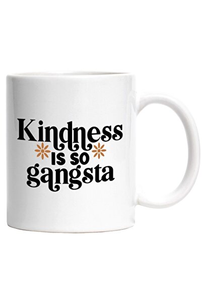 INOVATIX Cana alba personalizata, floricele portocalii si ul Bunatatea e atat...