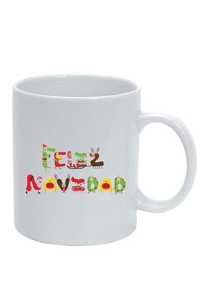 INOVATIX Personalized white mug, Merry Christmas, white, D1539, INOVATIX®. 330ml