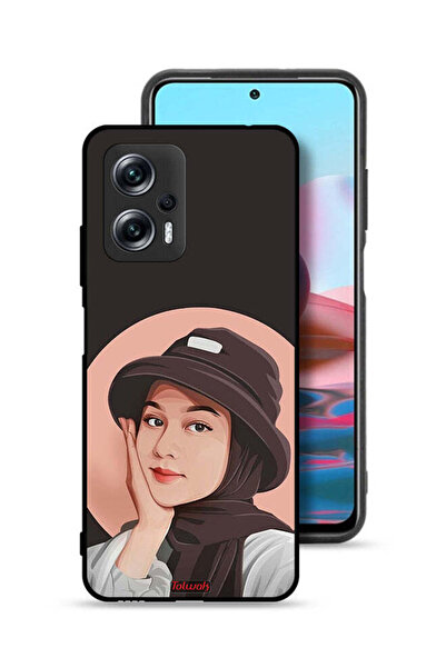 Tolwak غطاء حماية لهاتف شاومي ريدمي نوت 11T برو 5G، رسمة فتاة قبعة لطيفة