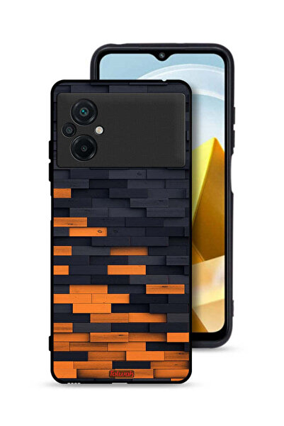 Tolwak Xiaomi Poco M5 4G Protective Case Cover Wooden Wall