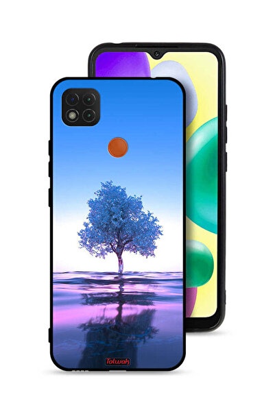 Tolwak غطاء حماية لهاتف شاومي ريدمي 9C بتصميم شجرة نيون وانعكاس مائي فني رقمي