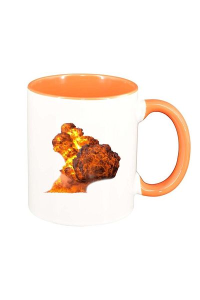 INOVATIX Personalized white mug, Wire, orange interior, D225, INOVATIX®. 330ml