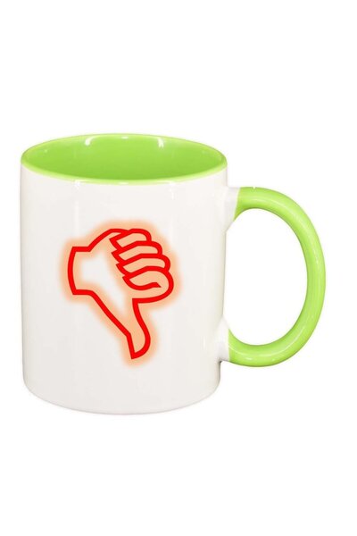 INOVATIX Cana alba personalizata, Down, interior verde deschis, D992, INOVATI...