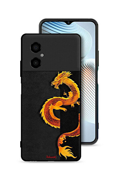 Tolwak Xiaomi Poco M4 5G Protective Case Cover Dragon Art