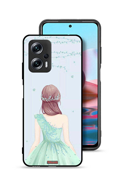 Tolwak غطاء حماية لهاتف Xiaomi Poco X4 GT - فتاة لطيفة ترتدي فستانًا مزهرًا