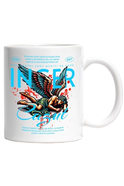 INOVATIX Cana alba personalizata, Inger Cazut - Loialitate, INOVATIX®. 330ml