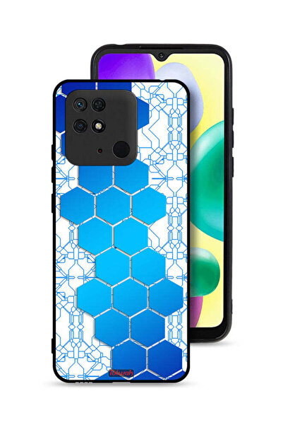 Tolwak غطاء حماية لهاتف شاومي ريدمي 10 سي بنمط شبكات أيقونات سداسية الأضلاع