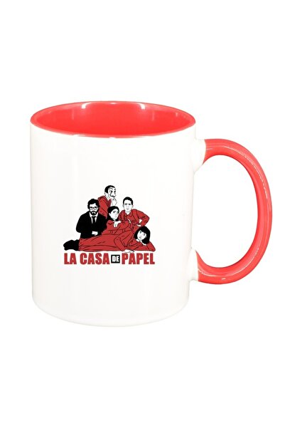 INOVATIX Εξατομικευμένη λευκή κούπα, La Casa De Papel, κόκκινο εσωτερικό, D14...