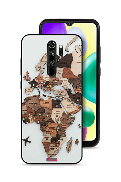 Tolwak غطاء حماية لهاتف شاومي ريدمي نوت 8 برو بتصميم خريطة العالم