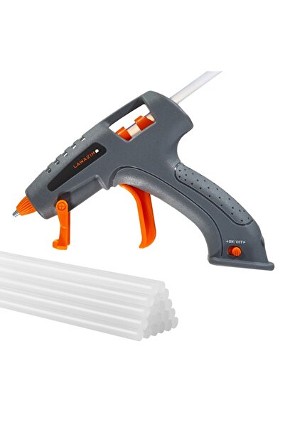 Lawazim موزع غراء لاسلكي 3.7 فولت 15 واط رمادي - قابل لإعادة الشحن عبر USB مع 16 عصا غراء للإصلاحات