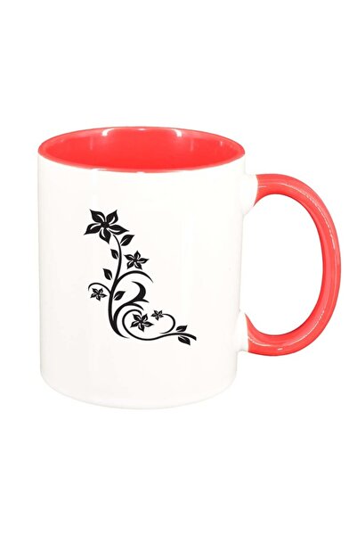 INOVATIX Cana alba personalizata, Model Floral, interior rosu, D279, INOVATIX...