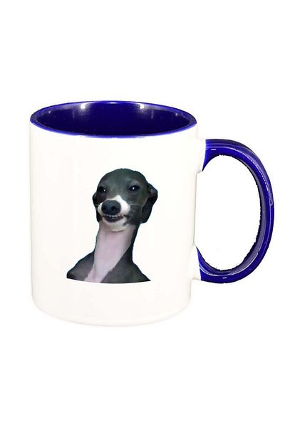 INOVATIX Personalized white mug, Dog, dark blue interior, D177, INOVATIX®. 330ml