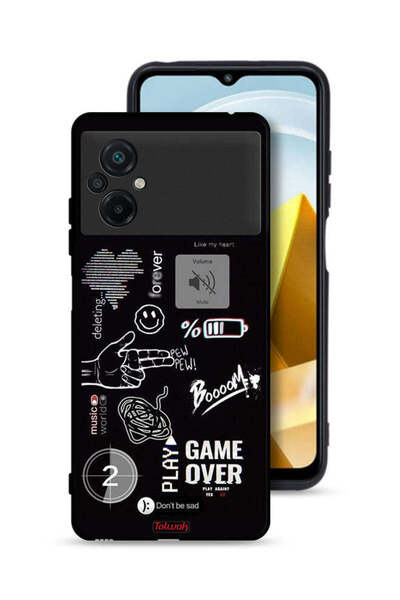 Tolwak Xiaomi Poco M5 4G Protective Case Cover Game Over Pew Pew