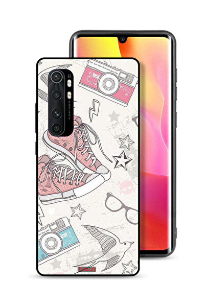 Tolwak غطاء حماية لهاتف شاومي مي نوت 10 لايت بتصميم حذاء قماشي وفن الكاميرا