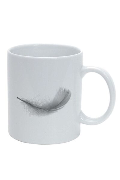 INOVATIX Cana alba personalizata, Feather, alb, D231, INOVATIX®. 330ml