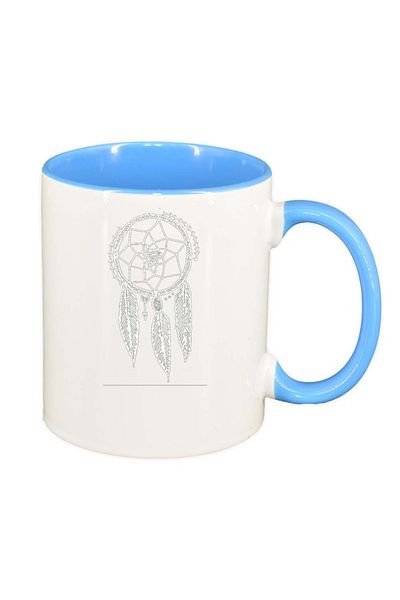 INOVATIX Cana alba personalizata, Dream Catcher, interior albastru, D261, INOVATIX®. 330ml