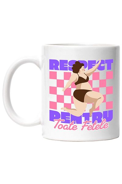 INOVATIX Personalized white mug, Respect For All Girls, INOVATIX®. 330ml