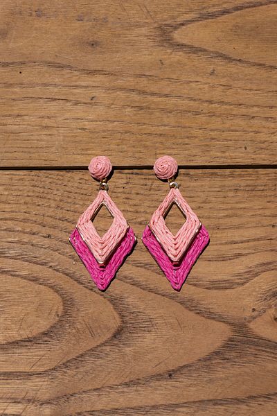 Rumon Straw Polygon Earrings
