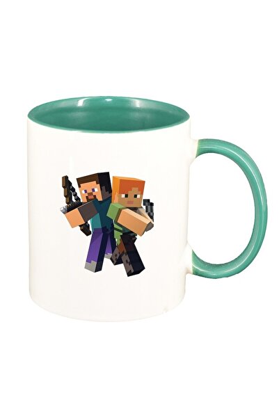 INOVATIX Εξατομικευμένη λευκή κούπα, Minecraft, πράσινο εσωτερικό, D1470, INO...