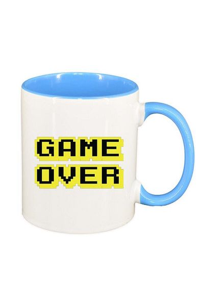 INOVATIX Cana alba personalizata, Gamer, Game Over, interior albastru, D1376, INOVATIX®. 330ml