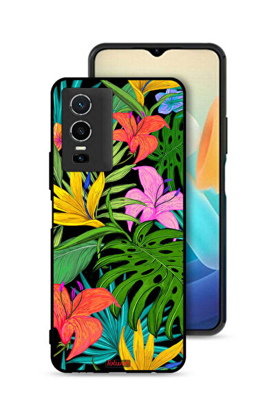 Tolwak Vivo Y76 5G Protective Case Cover Pattern Tropical Flowers Leaves