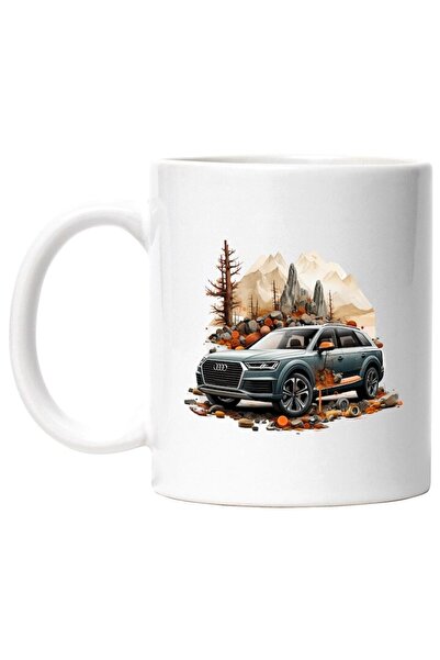 INOVATIX Cana alba personalizata, Masina, Audi, Brand, Stanci, Pietre, Copac,...