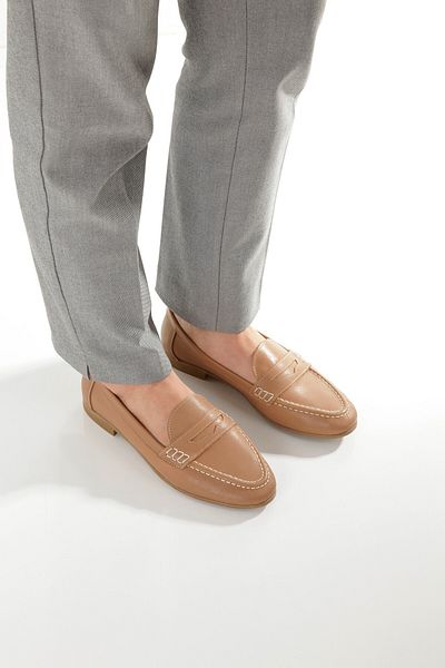 Modabuymus Sanra Biscuit Color Genuine Leather Soft Ballerina Masculine Shoes