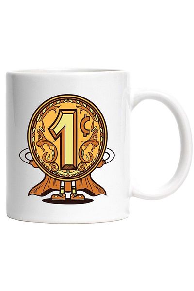 INOVATIX Personalized white mug, Ribbon, Number 1, Superhero, Cape, INOVATIX®. 330ml
