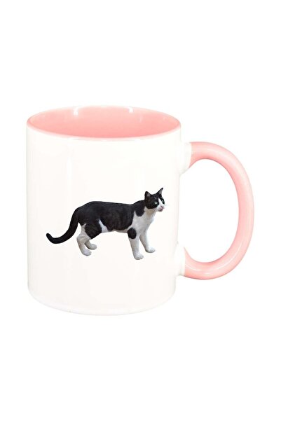 INOVATIX Cana alba personalizata, Cat, interior roz, D958, INOVATIX®. 330ml