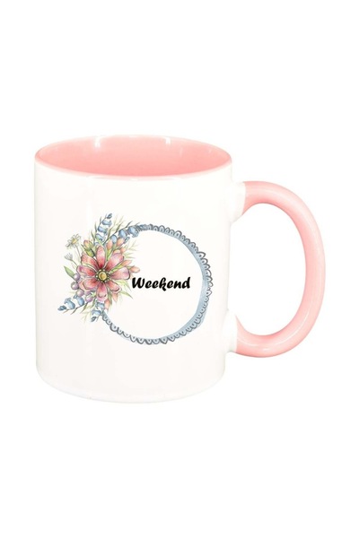 INOVATIX Cana alba personalizata, Flori, Weekend, interior roz, D1035, INOVAT...