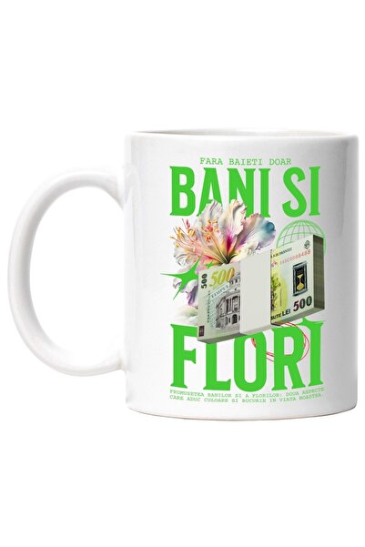 INOVATIX Cana alba personalizata, Fara Baieti Doar Bani si Flori, INOVATIX®. ...