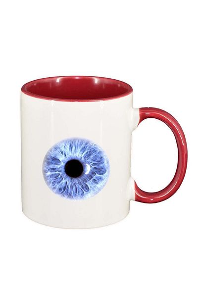 INOVATIX Personalized white mug, Eyeball, red interior, D299, INOVATIX®. 330ml