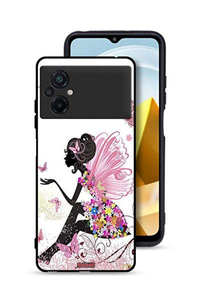 Tolwak Xiaomi Poco M5 4G Protective Case Cover Butterfly Girl Artwork