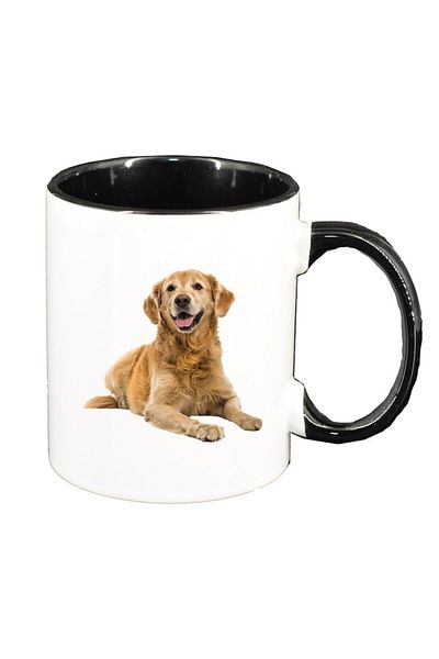 INOVATIX Personalized white mug, Dog, black interior, D201, INOVATIX®. 330ml