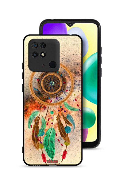 Tolwak غطاء حماية لهاتف شاومي ريدمي 10 سي بنقشة ماندالا وريش معلق