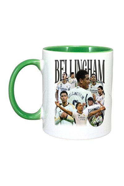 INOVATIX Персонализирана бяла чаша, Белингам Реал Мадрид, Мода и зелен интери...