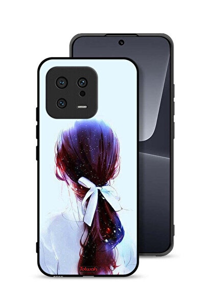Tolwak غطاء حماية لهاتف شاومي 13 بتصميم ربطة شعر مع رباط شعر وفن فتاة