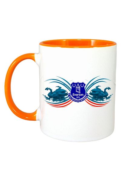 INOVATIX Cana Alba Personalizata, Everton Fc Anglia, Maner Si Interior Portocaliu, ®. 330ml