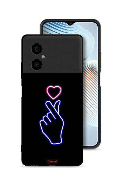Tolwak غطاء حماية لهاتف Xiaomi Poco M4 5G بنقشة قلب سناب