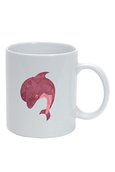 INOVATIX Cana alba personalizata, Colorful Dolphin, alb, D990, INOVATIX®. 330ml