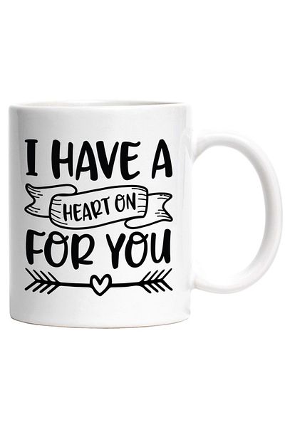 INOVATIX Personalized white mug, heart for lovers - heart for her, INOVATIX®. 330ml