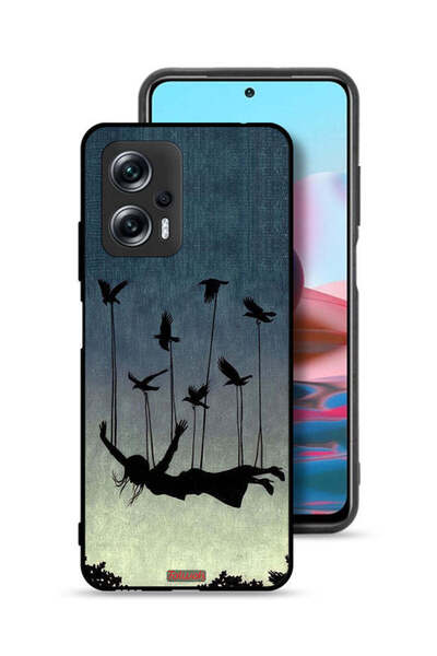 Tolwak Xiaomi Poco X4 GT Protective Case Cover Birds Holding Fallen Girl