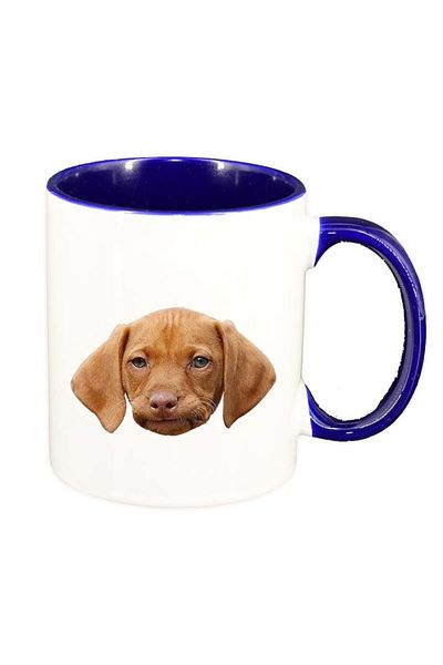 INOVATIX Cana alba personalizata, Dog, interior albastru inchis, D93, INOVATIX®. 330ml