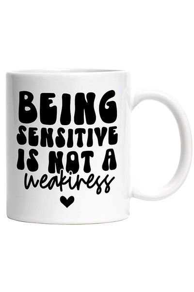 INOVATIX Personalized white mug, Being sensitive is not a weakness - heart, INOVATIX®. 330ml