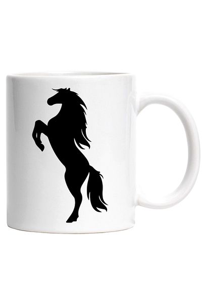 INOVATIX Personalized white mug, a horse that stood up on its hind legs, INOVATIX®. 330ml