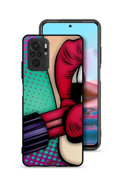 Tolwak Xiaomi Redmi Note 10 4G Protective Case Cover Lipstick