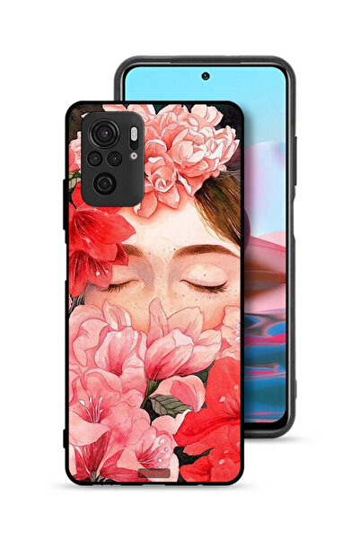 Tolwak غطاء حماية لهاتف Xiaomi Poco M5s برسومات زهور ووجه فتاة مخفية