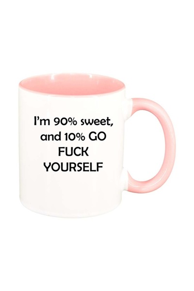 INOVATIX Персонализирана бяла чаша, сладка, розова вътрешност, D248, INOVATIX...